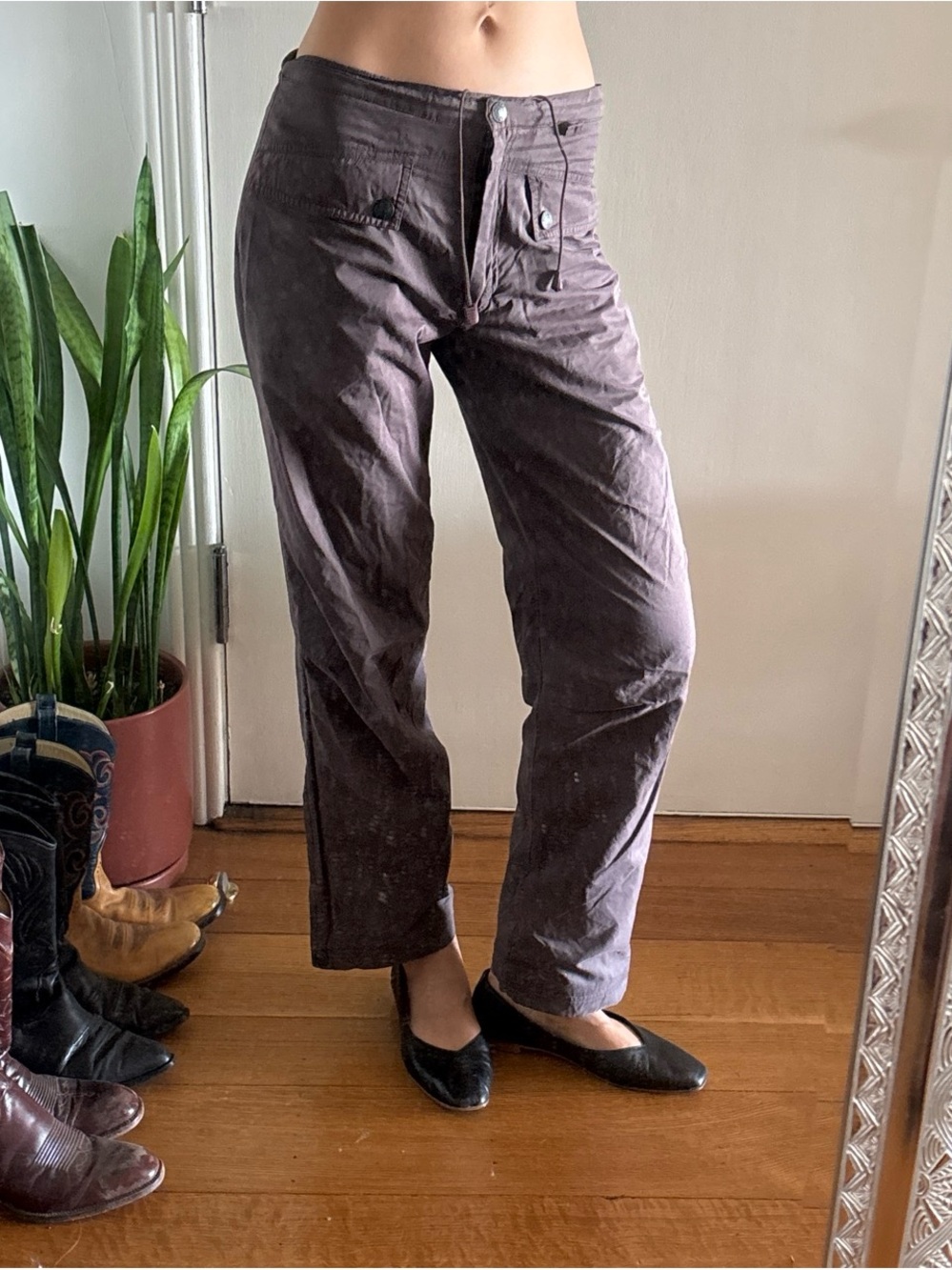 Vintage Y2K Armani Jeans Fleece Lined Utility Cargo Pants Size 4